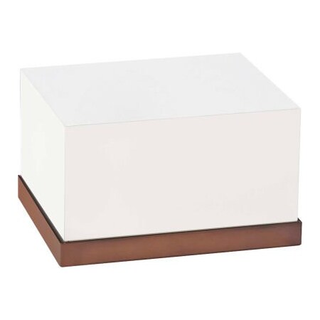 Cal-Mil Cal-Mil Luxe Rectangular Riser 12" x 10" White and White and Stainless Steel 3026-55